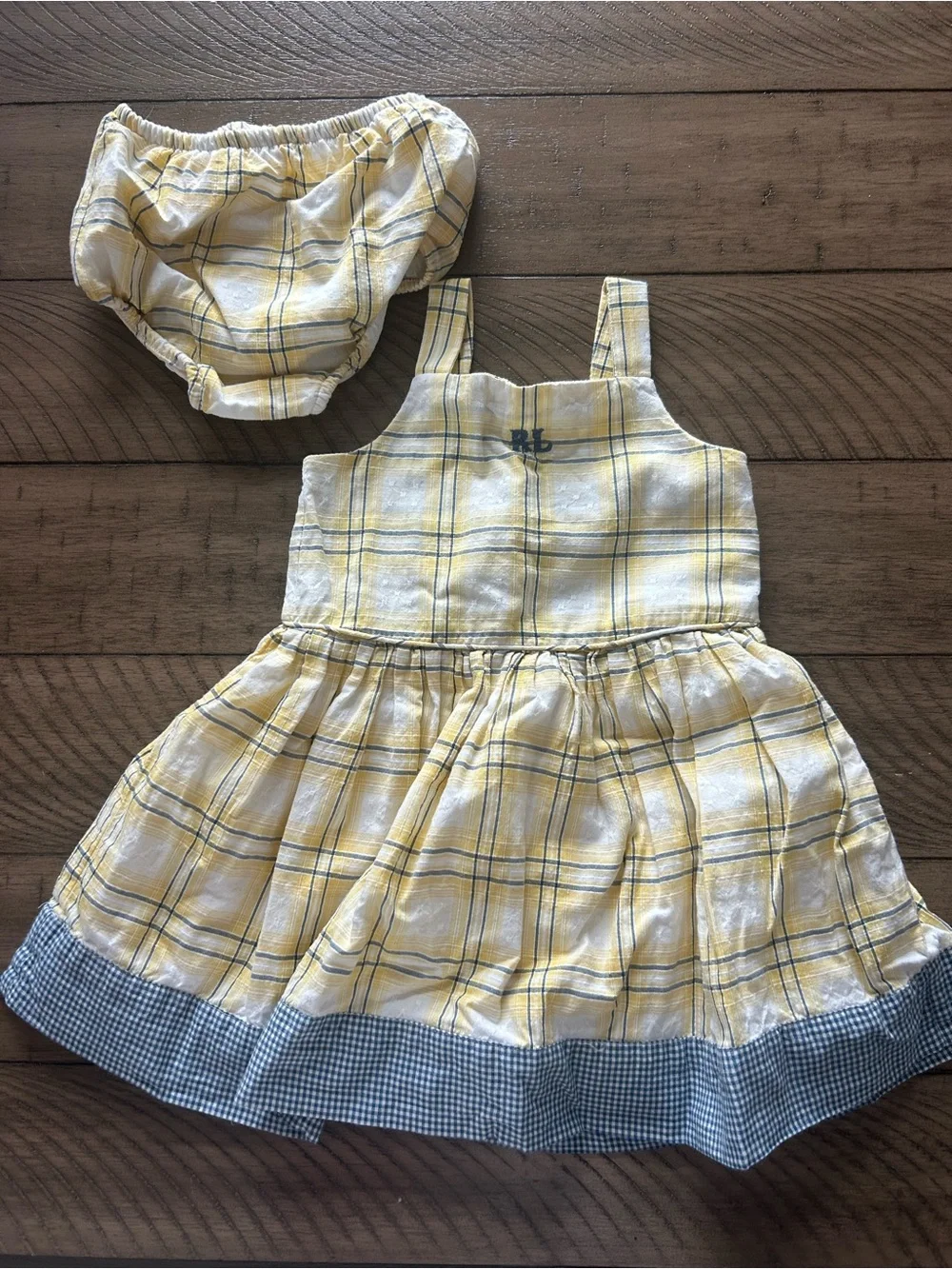 6-9M Ralph Lauren Yellow and White Dress